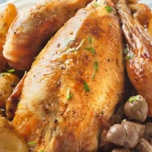 dinde au marron volaille cuite recette ferme des hautes granges